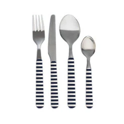 Set Di 24 Posate In Acciaio Inox MOTIVO A RIGHE