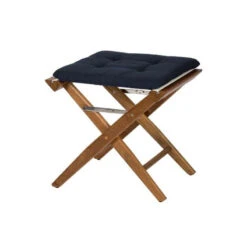 Sgabello In Teak Con Tessuto Imbuttito - Arc Marine