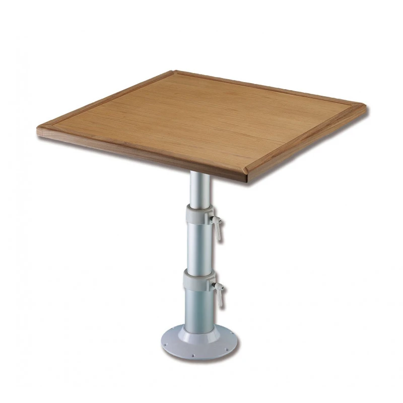 Tavolo In Teak Con Slitta A Movimento Orbitale E Piede Regolabile In 3 Altezze 3 Tavolo In Teak Con Slitta A Movimento Orbitale E Piede Regolabile In 3 Altezze