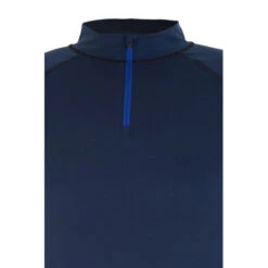T-shirt Termica Con Mezza-zip OLIVER Blu Navy - BERMUDES -ORANGEMARINE tee shirt thermique demi zip oliver bermudes navy 2