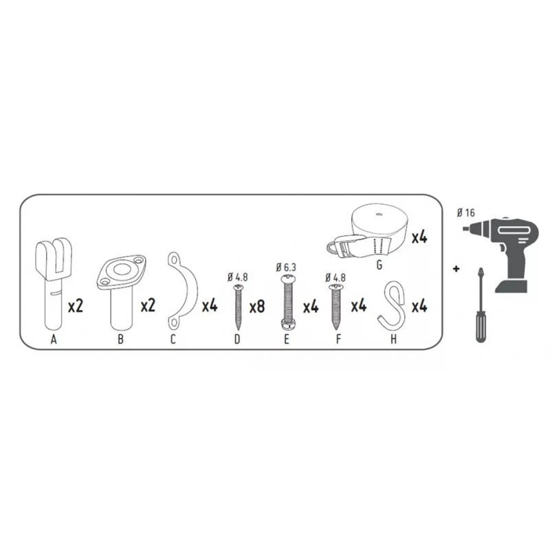Tendalino In Alluminio 3 Archi Bianco - Larghezza 180/205 Cm - Altezza 110 Cm - ORANGEMARINE 6 Tendalino In Alluminio 3 Archi Bianco - Larghezza 180/205 Cm - Altezza 110 Cm - ORANGEMARINE - immagine 4