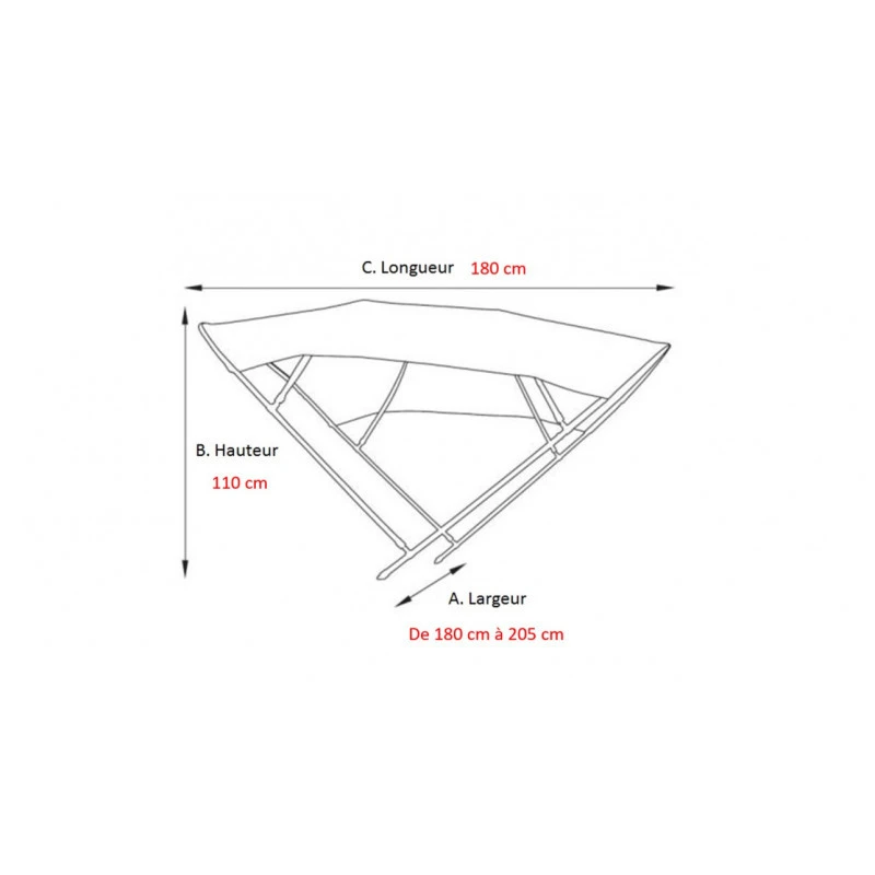 Tendalino In Alluminio 3 Archi Bianco - Larghezza 180/205 Cm - Altezza 110 Cm - ORANGEMARINE 7 Tendalino In Alluminio 3 Archi Bianco - Larghezza 180/205 Cm - Altezza 110 Cm - ORANGEMARINE - immagine 5