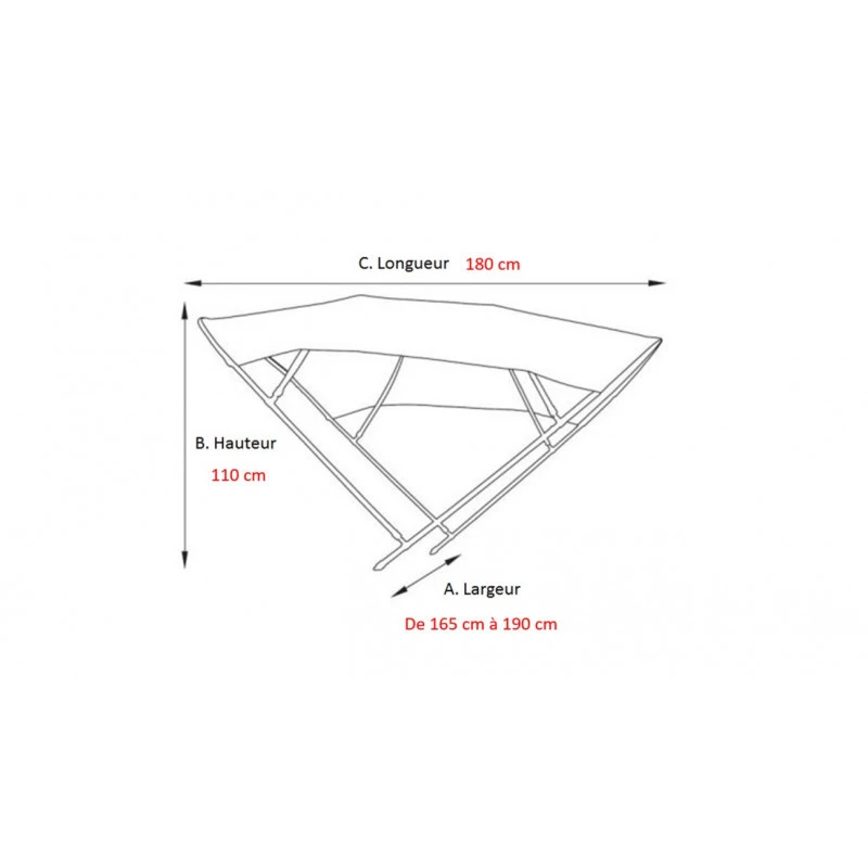 Tendalino In Alluminio 3 Archi Blu - Larghezza 165/190 Cm - Altezza 110 Cm - ORANGEMARINE 9 Tendalino In Alluminio 3 Archi Blu - Larghezza 165/190 Cm - Altezza 110 Cm - ORANGEMARINE - immagine 7