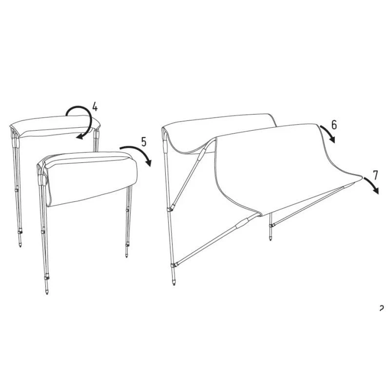 Tendalino In Alluminio 4 Archi Bianco - Larghezza 195/220 Cm - Altezza 140 Cm - ORANGEMARINE 4 Tendalino In Alluminio 4 Archi Bianco - Larghezza 195/220 Cm - Altezza 140 Cm - ORANGEMARINE - immagine 2