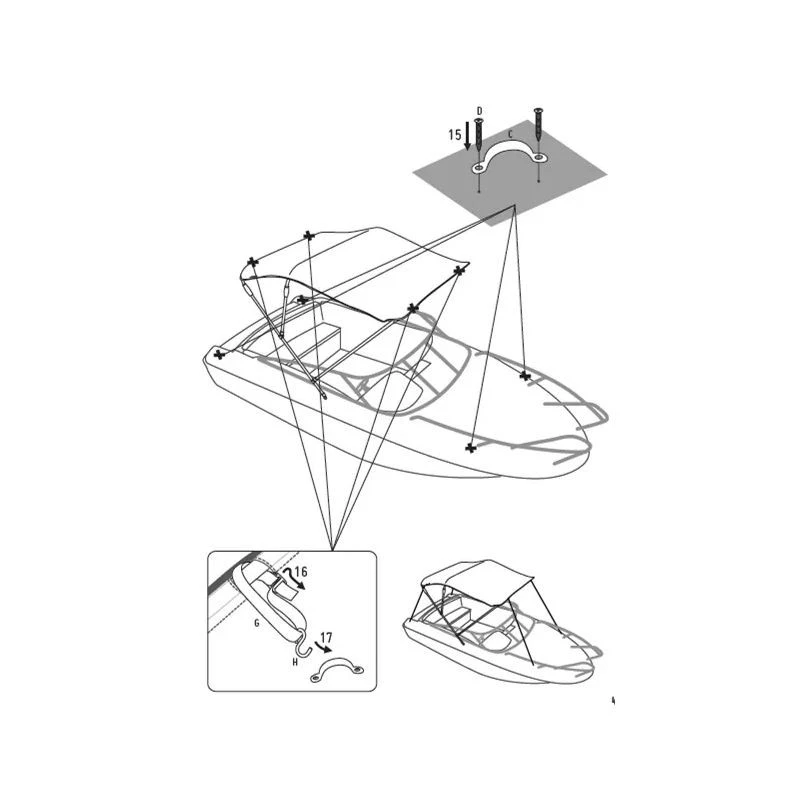 Tendalino In Alluminio 4 Archi Bianco - Larghezza 195/220 Cm - Altezza 140 Cm - ORANGEMARINE 5 Tendalino In Alluminio 4 Archi Bianco - Larghezza 195/220 Cm - Altezza 140 Cm - ORANGEMARINE - immagine 3