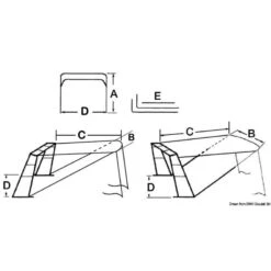 Tendalino Telescopico Per Roll Bar Bianco - OSCULATI -ORANGEMARINE tendalino telescopico per roll bar bianco 2