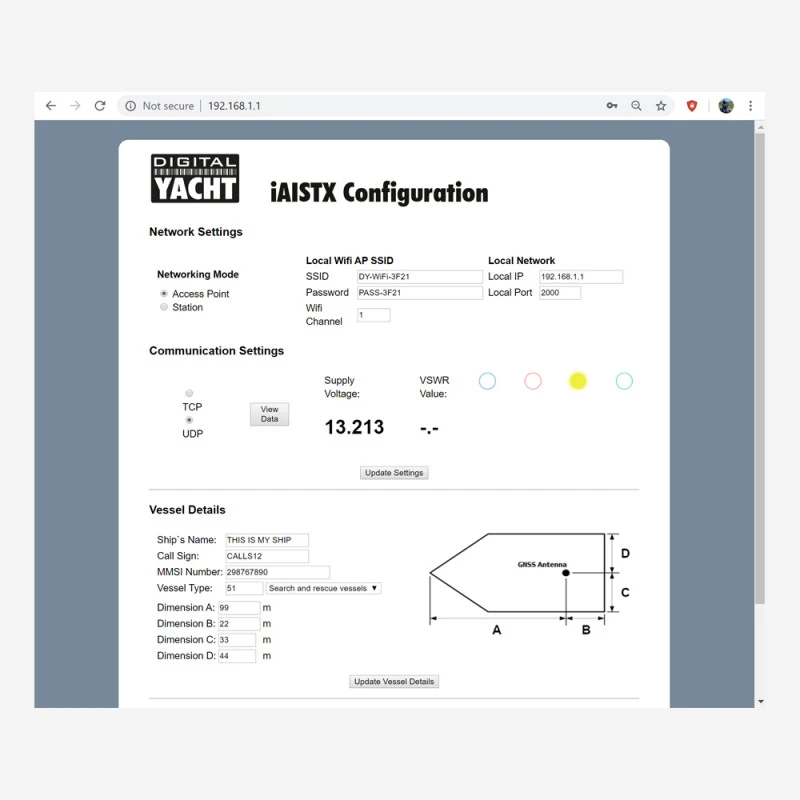 Transpondeur AIS Classe B IAISTX+ Avec WIFI Et NMEA2000 - DIGITAL YACHT 5 Transpondeur AIS Classe B IAISTX+ Avec WIFI Et NMEA2000 - DIGITAL YACHT - immagine 3