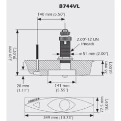 RAYMARINE Trasduttore Tripla Funzione Passante Bronzo Lungo 600w (B744LV) Con Fairing Block -ORANGEMARINE trasduttore tripla funzione passante bronzo lungo 600w b744lv con fairing block 4