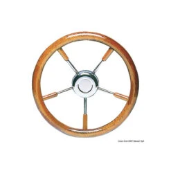 Volante Inox+mogano 350mm